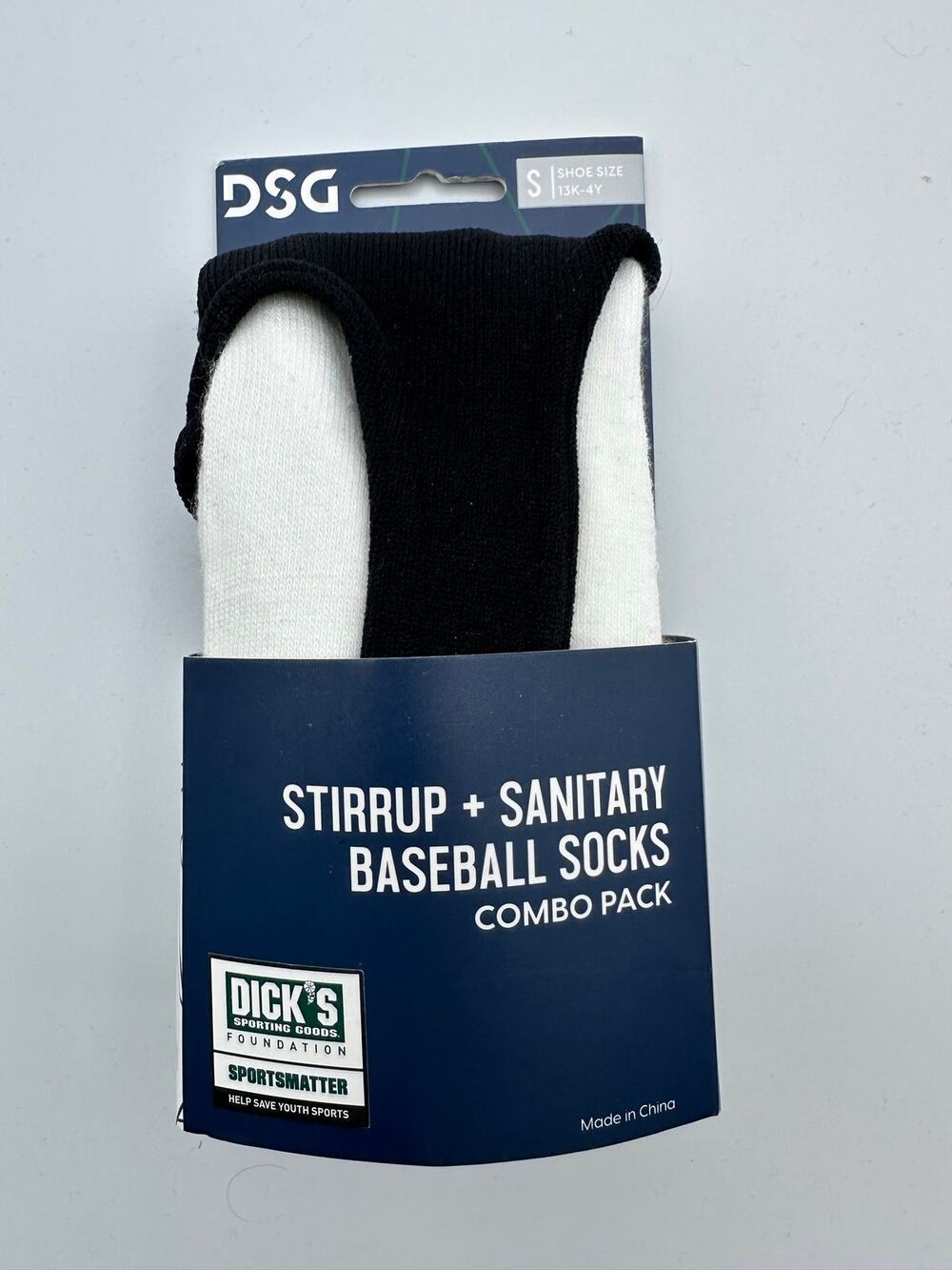DSG Black Stirrup + Sanitary Combo Baseball Socks Size Small Brand New